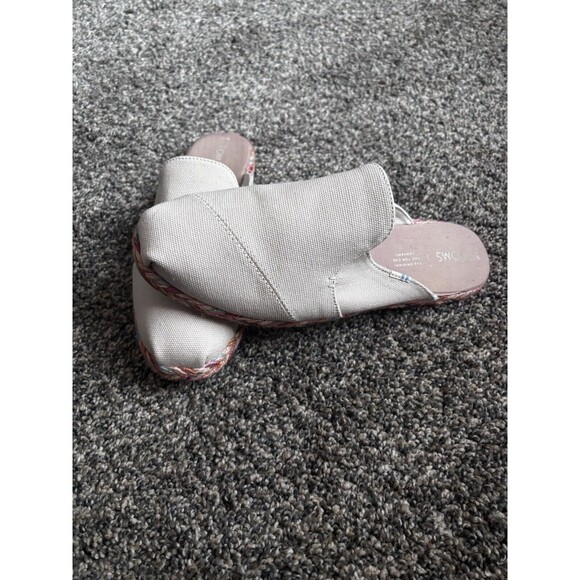 Tom’s Canvas Slip-on Espadrilles Flats Tan Canvas With Colorful Trim Size 8.5 - Picture 2 of 7